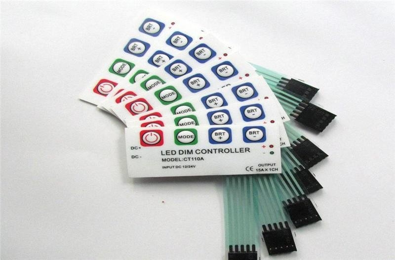 Alkali Proof Push Button Membrane Switch , 3M468 Metal Dome Membrane Switch