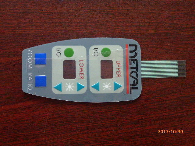 Embossed PET Flat Membrane Switch Panel Sticker , Thin Film Membrane Switch